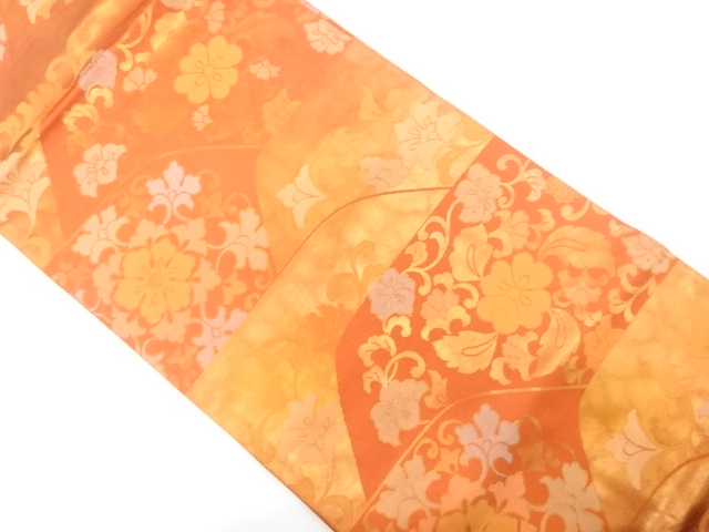 JAPANESE NAGOYA OBI / WOVEN FLOWER ARABESQUE